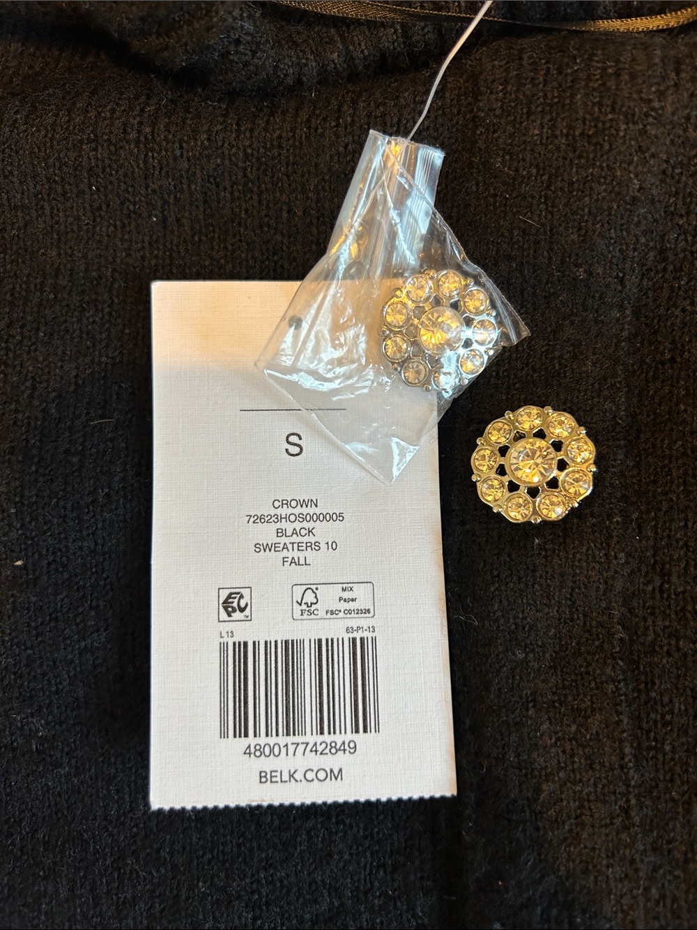 NWT Crown & Ivy black sweater small - Picture 9 of 13